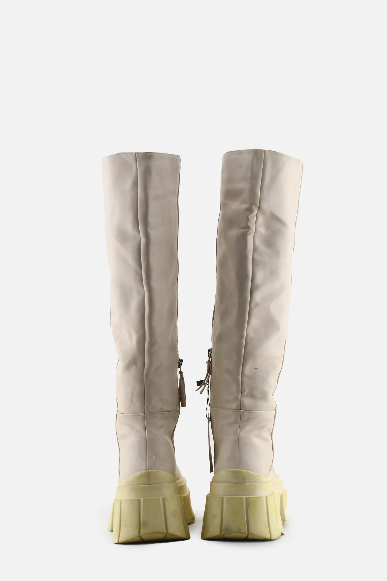 Bershka Zipper Combat Knee High Boots | 100% Authentic Leather