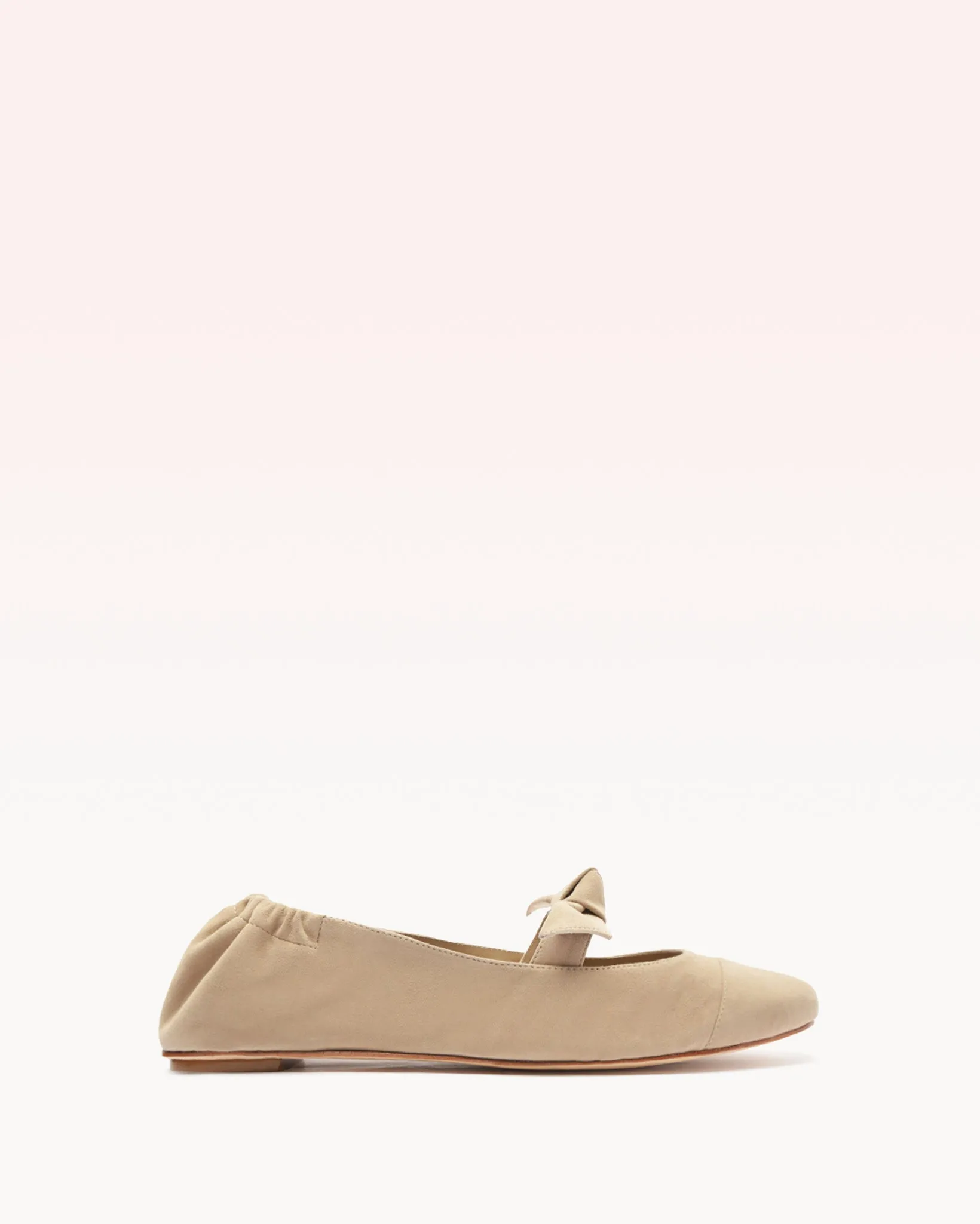 Clarita Ballerina Suede Flat Semolina