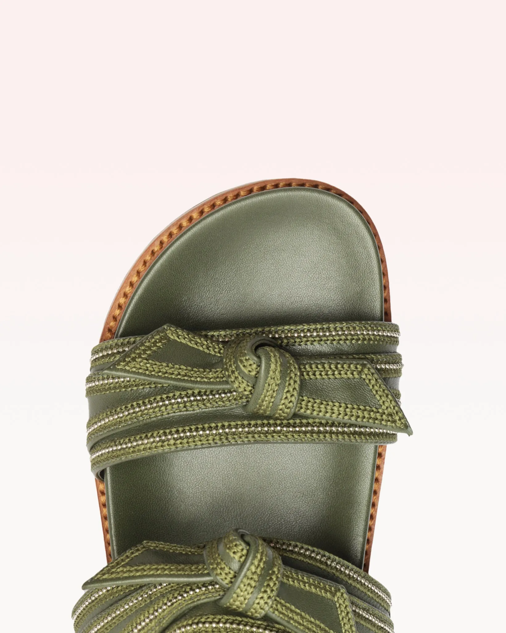 Clarita Sport Sandal Embroidery Sage Leaf