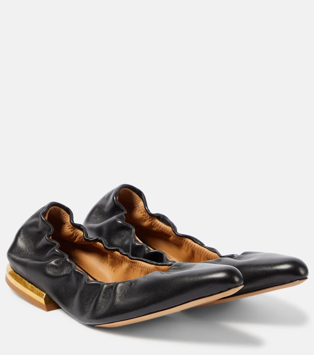 Dries Van Noten leather ballerinas, black