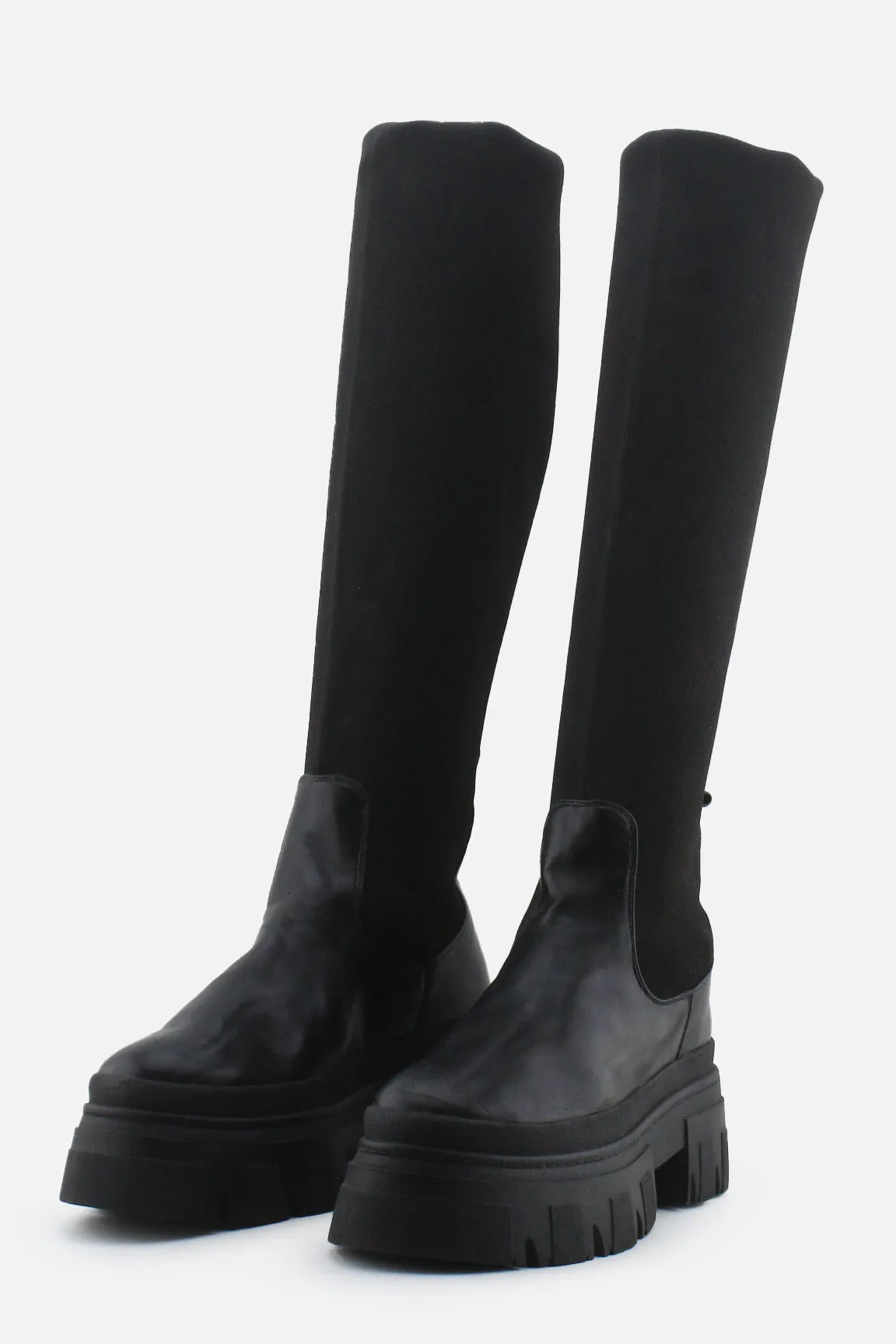 European Brand Stretchable Thigh High Boots | Textile