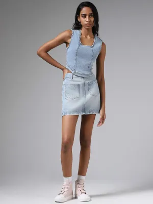 Nuon Light Blue Denim Mini Skirt