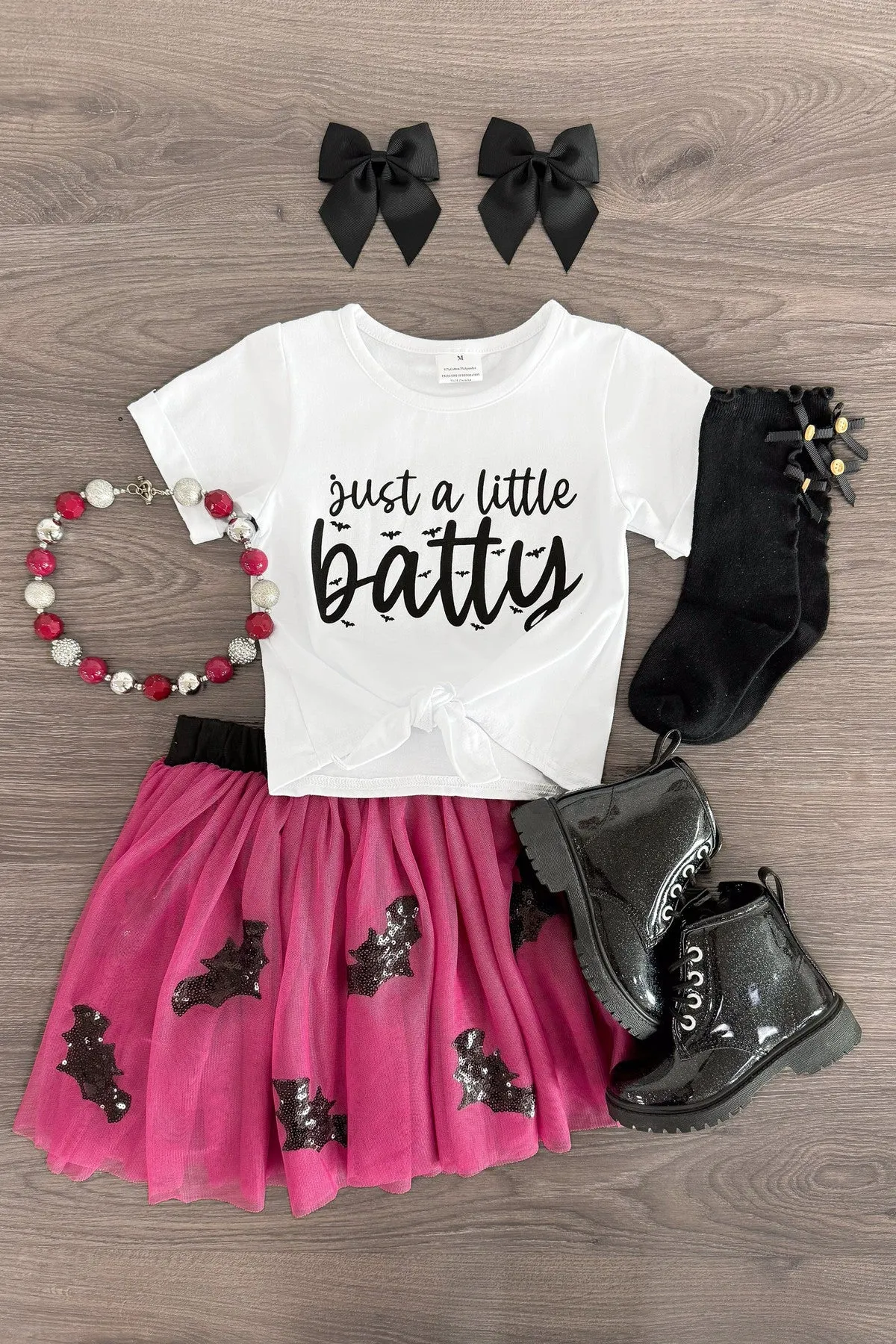 "Just A Little Batty" Sequin Tutu Skirt Set