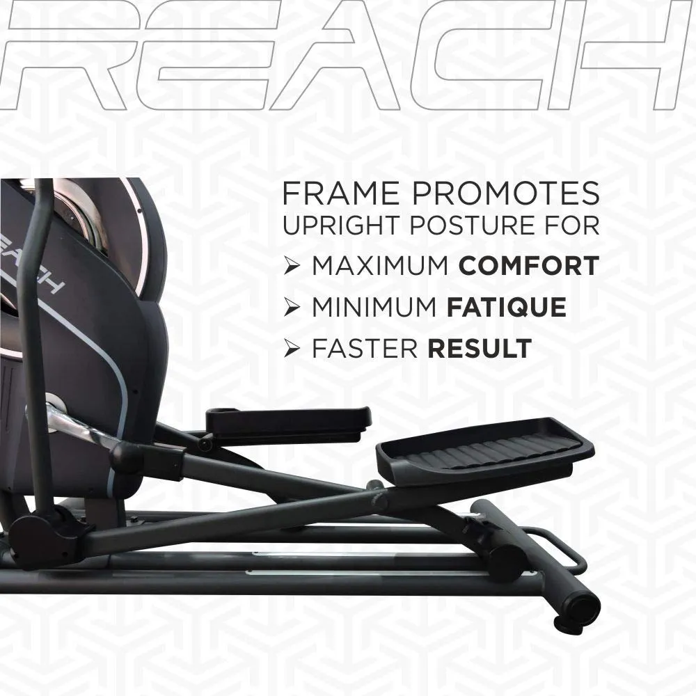 REACH CF-200 EM Electro Magnetic Resistance Elliptical Trainer with 13 Pre-Set Programs | 10 Kg Flywheel | Best Cross Trainer Elliptical Cycle for Home and Gym Use