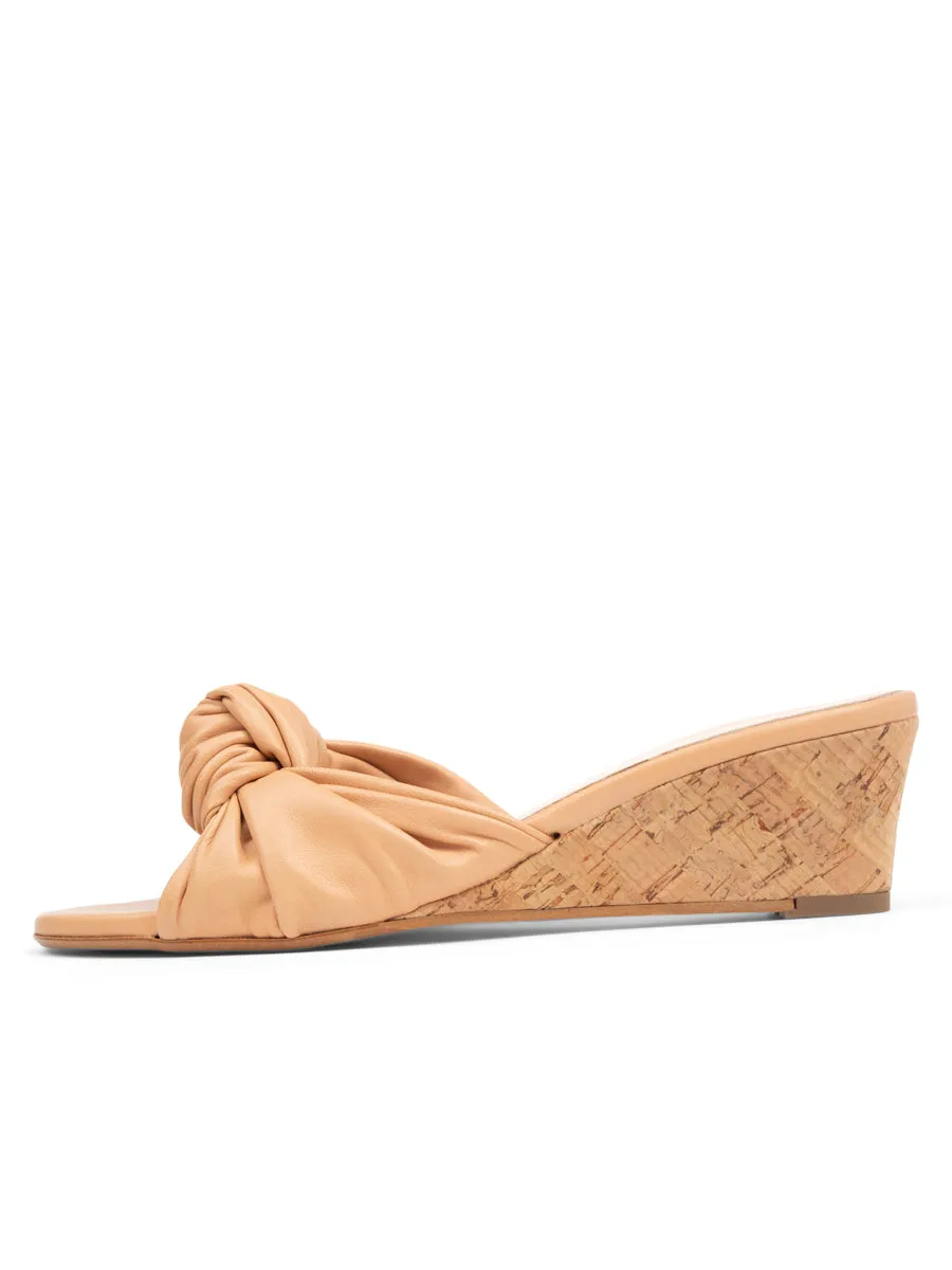 Savannah Knotted Bow Cork Wedge