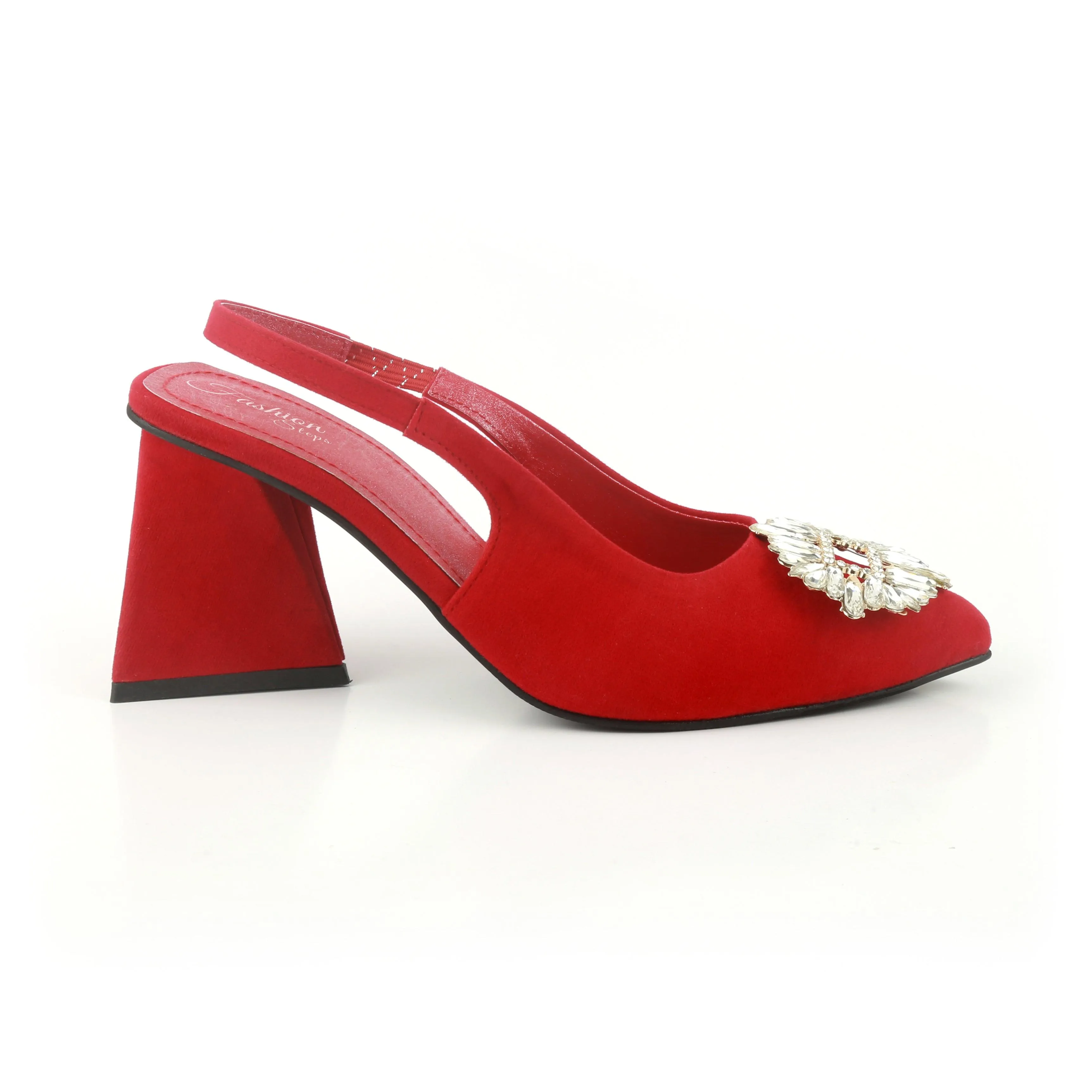 Triangle Zara Heels - (Red) hi