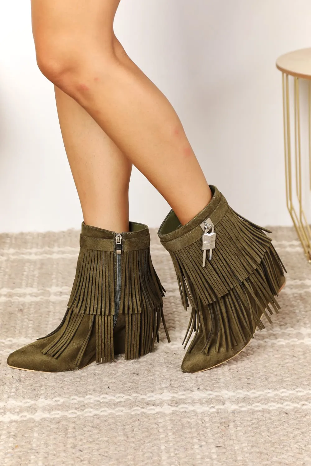 Trisha Tassel Wedge Heel Ankle Booties